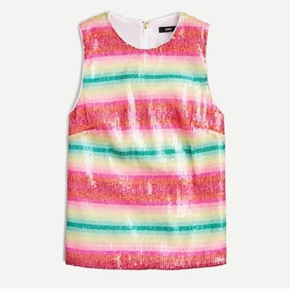 J. Crew Sequin Stripe Tank Top Size Small - Picture 3 of 11